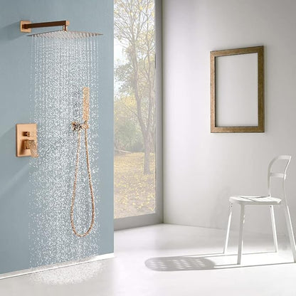 Iriber Brushed Rose Gold Rain Shower System - Image 2