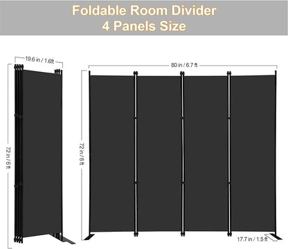 MAYOLIAH 4 Panel Room Divider Screen 6Ft Tall Foldable Privacy Dividers Indoor - Image 4