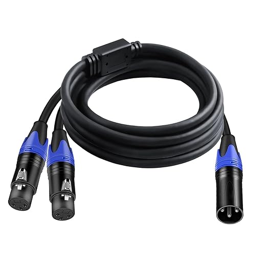 Seefeful 1 Male to 2 Female XLR Y Splitter Micrphone Cable, 3pin Male to Dual by Seefeful