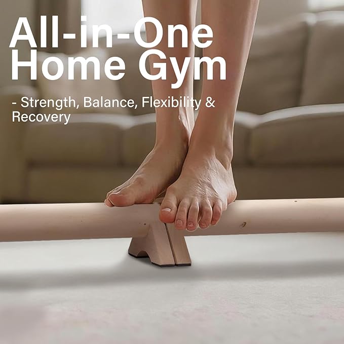 40-Inch Wooden Balance Beam Set, Two 20-Inch Connectable Sections, Natural - Image 2
