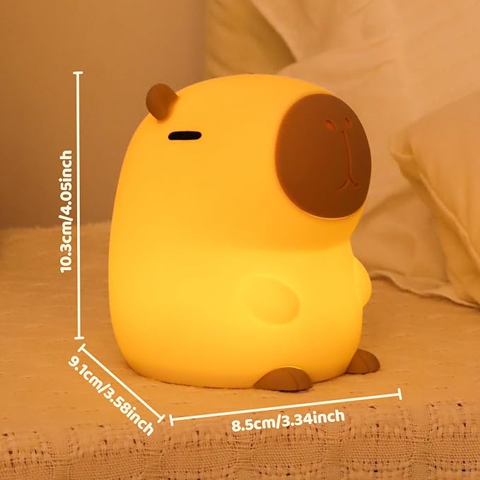 Rytinazzz Capybara Night Light, 50-Hour Battery & Pat Control, Squishy Animal - Image 9