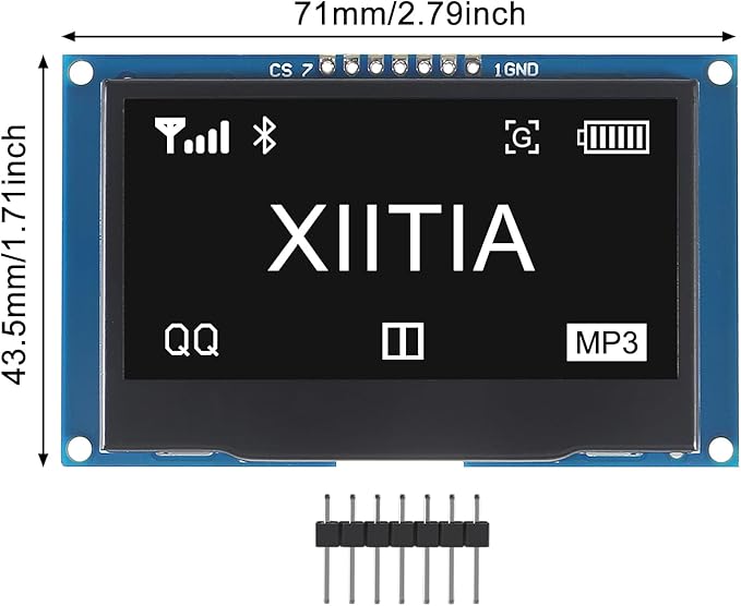XIITIA 2pcs 2.42 inch 128x64 OLED LCD Display Module SSD1309 7 Pin SPI/IIC I2C - Image 3