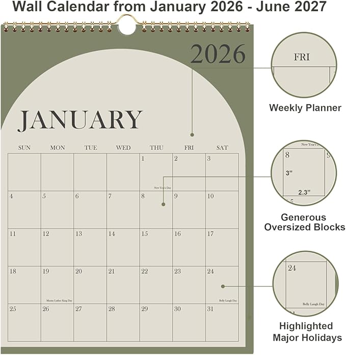 Large Calendar 2026 with Spiral Bound - Image 2