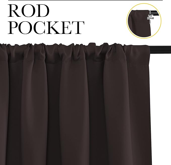 NICETOWN RV Blackout Curtains for Camper Windows, Toffee Brown, Kitchen Curtains - Image 2