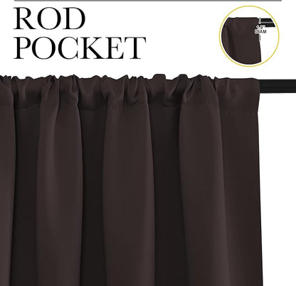 NICETOWN RV Blackout Curtains for Camper Windows, Toffee Brown, Kitchen Curtains - Image 2