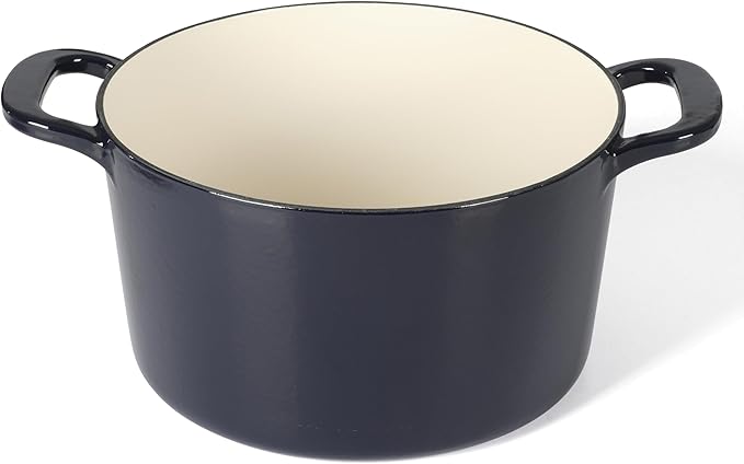 Martha Stewart Gatwick 7 QT Enamel Cast Iron Dutch Oven – Navy Blue, Heavy-Duty - Image 6