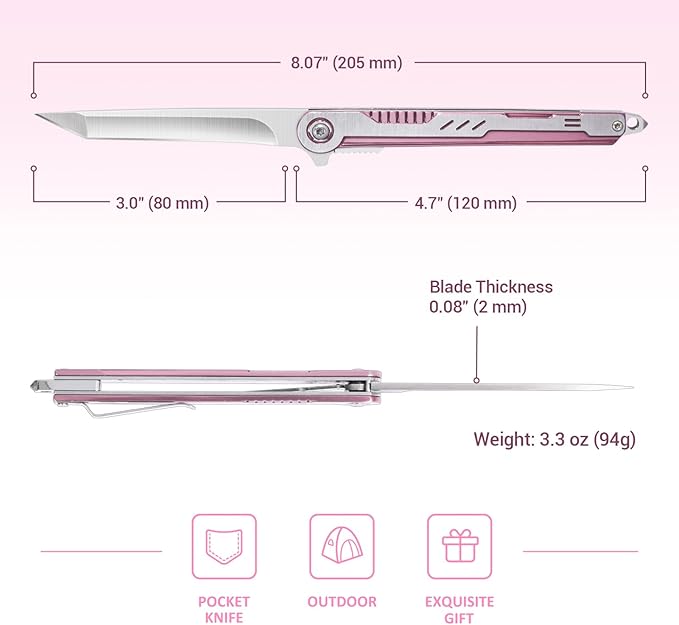Pink Pocket Knife for Women - Image 6