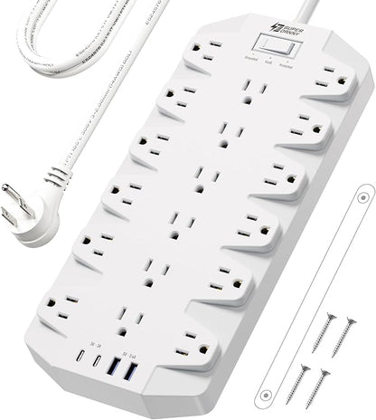 Power Strip Surge Protector, SUPERDANNY 18 Outlets by SUPERDANNY