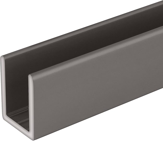 Brixwell SDCD38SN-XCP25 Satin Nickel 3/8" Fixed Panel Shower Door Deep U-Channel - Image 2