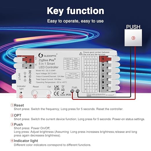GLEDOPTO ZigBee3.0 LED Controller Pro Smart Home 5 in 1 RGBCCT RGBW RGB CCT - Image 8