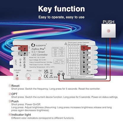 GLEDOPTO ZigBee3.0 LED Controller Pro Smart Home 5 in 1 RGBCCT RGBW RGB CCT - Image 8