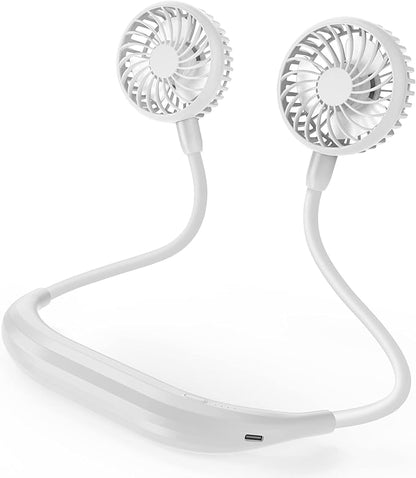 Portable Neck Fan, 2600mAh Battery Operated Ultra Quiet Hands Free USB Fan by COMLIFE