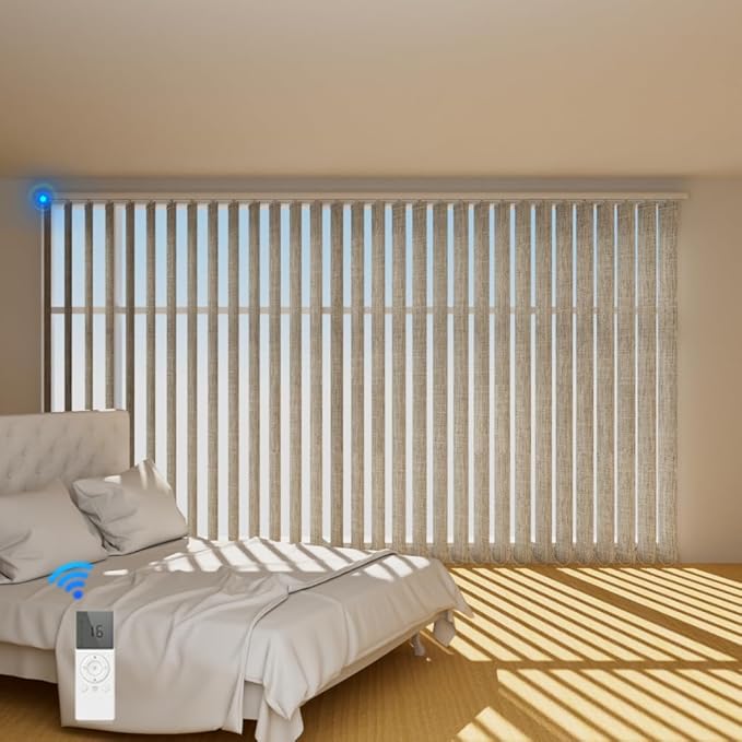 Blindify Motorized Vertical Blinds, Light Beige by BlindifyOffical