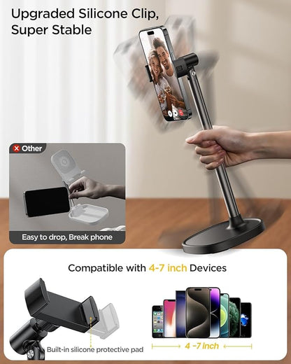 DIMONCOAT Phone Stand for Desk, Angle Height Adjustable Phone Holder for Desk - Image 5