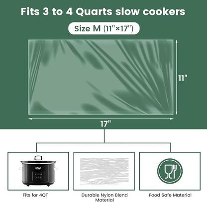KOOC Slow Cooker Liners 11"x17" 20 count Middle Size Disposable Plastic Bags - Image 3