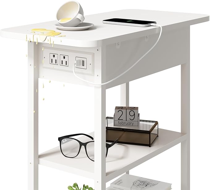 LIDYUK End Table with Charging Station, Nightstands Set of 2 - Image 5