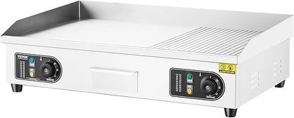 VEVOR Upgraded Commercial Electric Griddle, 2800W Countertop Half-Flat Top Grill - Image 9