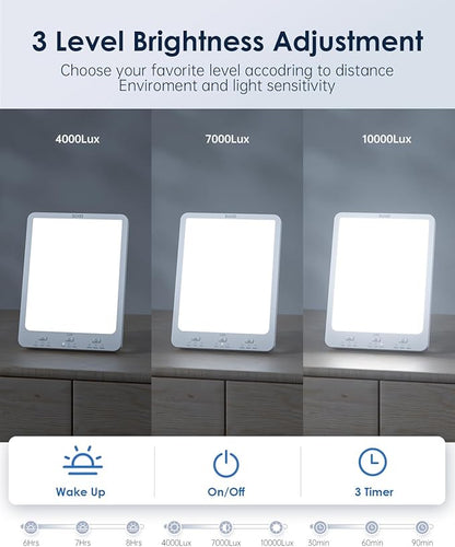 SUXIO Light Therapy Lamps Rechargeable, 10000 Lux Sunlight Lamp - Image 3