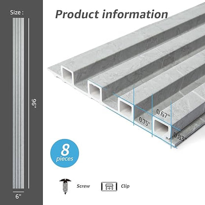 Art3d 8-Pack WPC Slat Wall Panel - Image 7