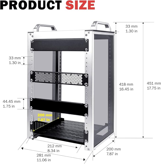 GeeekPi 8U Server Cabinet, 10 inch Server Rack - Image 2