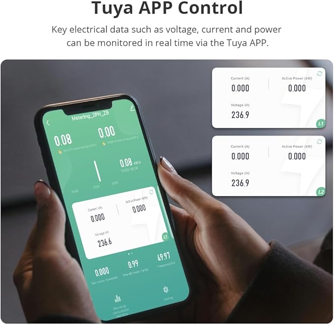 Smart Home Energy Monitor with 2 x 120A CTs, Live Electricity Usage Tracking - Image 2