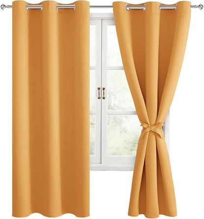Hiasan Blackout Curtains for Bedroom, 42 x 63 Inches Length by Hiasan
