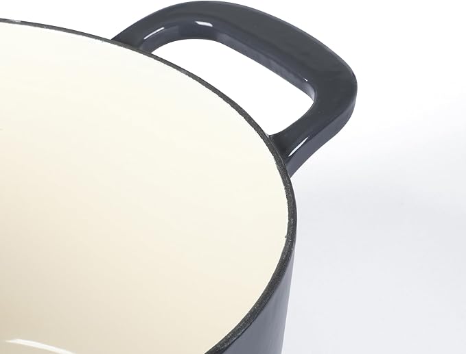 Martha Stewart Gatwick 7 QT Enamel Cast Iron Dutch Oven – Gray, Durable - Image 4