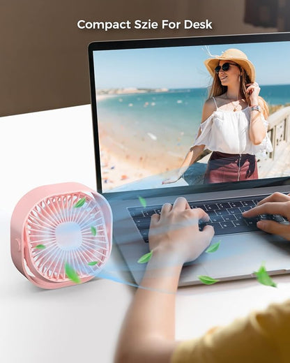 RJVW 4 Inch Small USB Desk Fan, 3-Speed Portable & 360°Rotatable Mini Cooling - Image 3