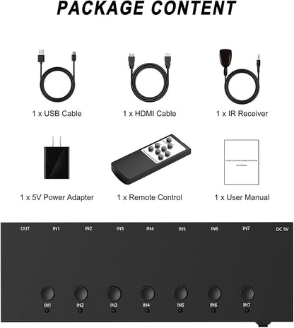 7 HDMI Converter with 4k@60Hz HDMI Switch & Infrared Remote Control - Image 6