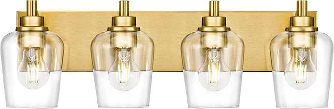 METWET Bathroom Light Fixtures, 4-Light Modern Vanity Light by Metwet