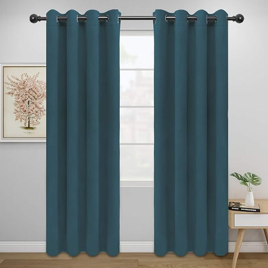 Easy-Going Blackout Curtains for Bedroom, Solid Thermal Insulated Grommet and by Easy-Going