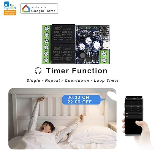 Ewelink WiFi Wireless Smart Relay Module USB DC 5v/12v/24v/48v 2 Channel Switch - Image 2