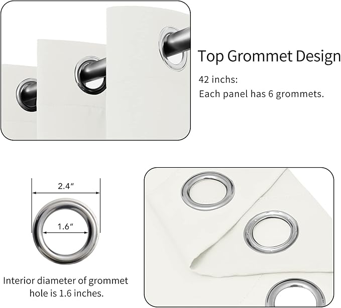 Easy-Going Blackout Curtains for Bedroom, Solid Thermal Insulated Grommet and - Image 4