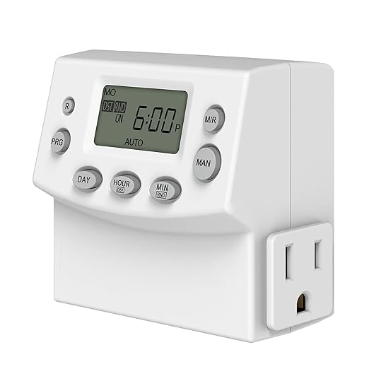 ENERLITES Heavy Duty Programmable Digital Plug-in Timer by Enerlites