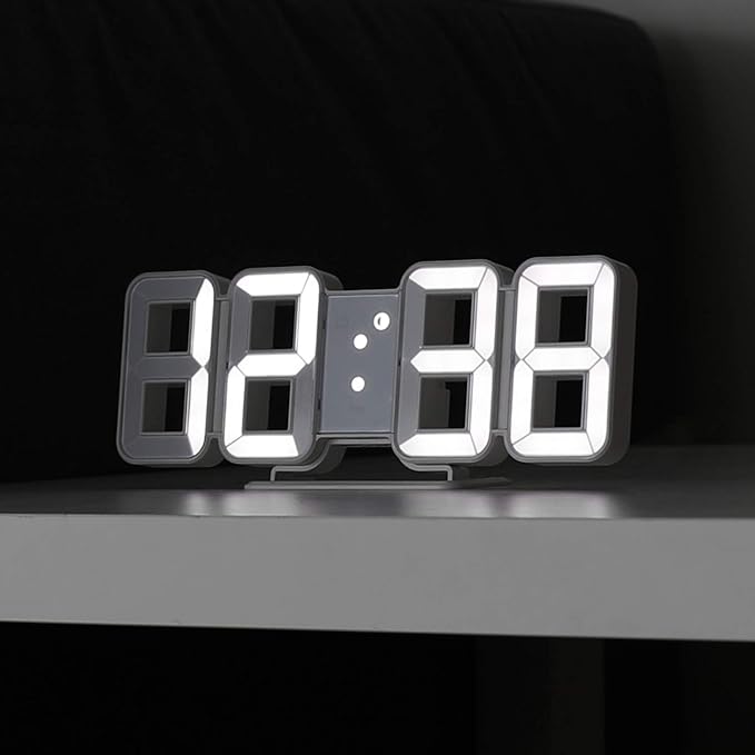 mooas 3D Pure Mini White LED Clock by mooas