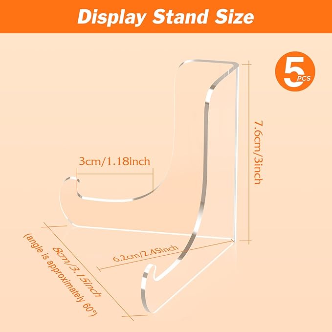 Dooiclear 5 Pack Acrylic Display Stand, Plate Stand - Image 2