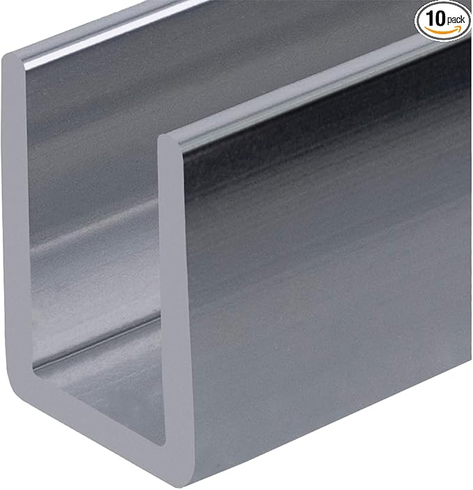 Brixwell SDCD38BS-CCP48-XCP10 Brushed Stainless 3/8" Fixed Panel Shower Door by Brixwell
