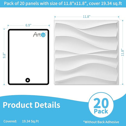 Art3d 20 Pack Decorative 3D Wall Panels, 19 Sq.Feet PVC Interior Wall Décor - Image 2