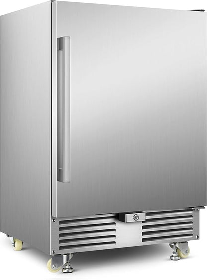 Outdoor Beverage Refrigerator 24 Inch Wide, Stainless Steel Beverage Fridge 180 by Velivi