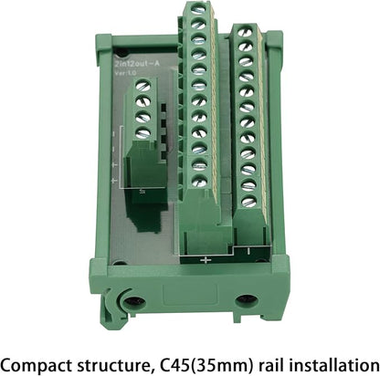 ANMBEST 2 in 12 Out Terminal Blocks Module, 25A DIN Rail and Panel Mounting - Image 3