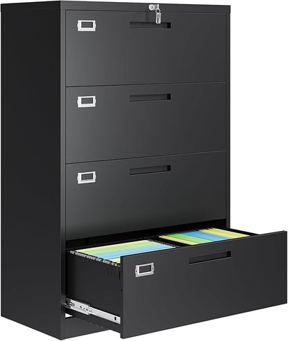4 Drawer File Cabinets for Home Office, Metal Filing Cabinet by AFAIF
