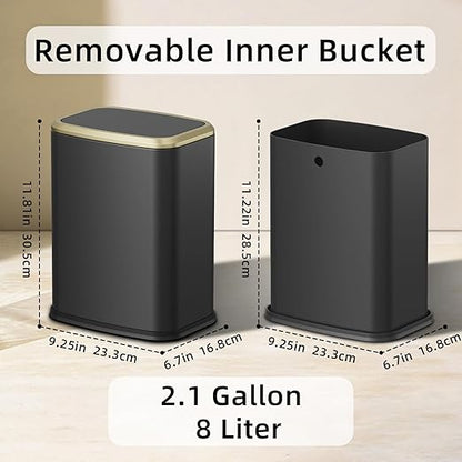 8L/2.1 Gallon Small Bathroom Trash Can - Image 6