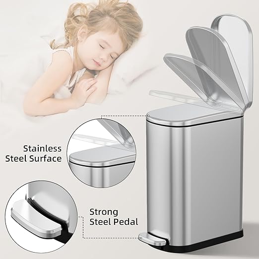 KUK Slim Bathroom Trash Can - Image 4