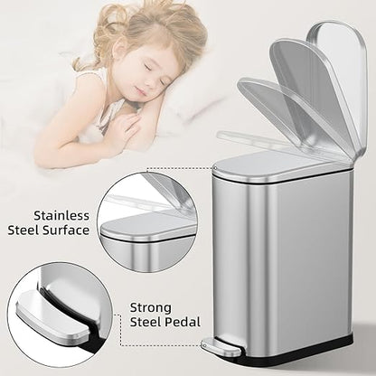 KUK Slim Bathroom Trash Can - Image 4