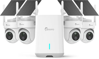 4K Security Cameras Wireless Outdoor No Subscription, 360° PTZ Home Security by CAMSTRO