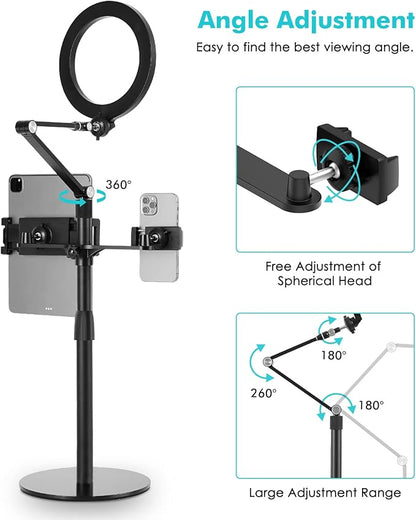 viozon 3-in-1 Selfie Desktop Live Stand, Height Adjustable/Overhead, Compatible - Image 3