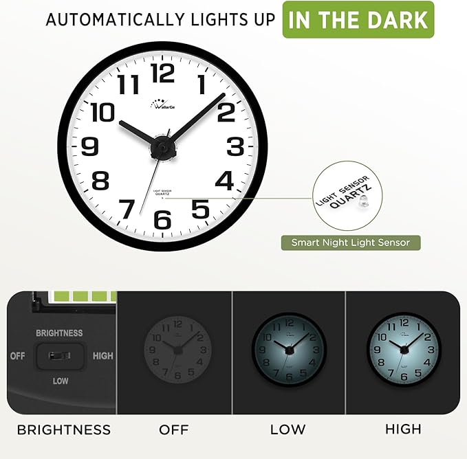 WallarGe Night Light Wall Clock - Image 3