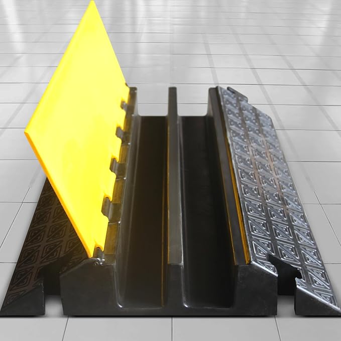 OranLite Large 2-Channel Rubber Floor Cable Protector Ramp, Heavy-Duty Floor - Image 8