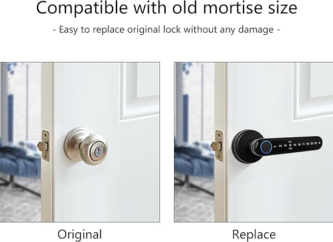 Smart Lock Fingerprint Door Lock, CATCHFACE TTLock Smart Lock Smart Door Handle - Image 3