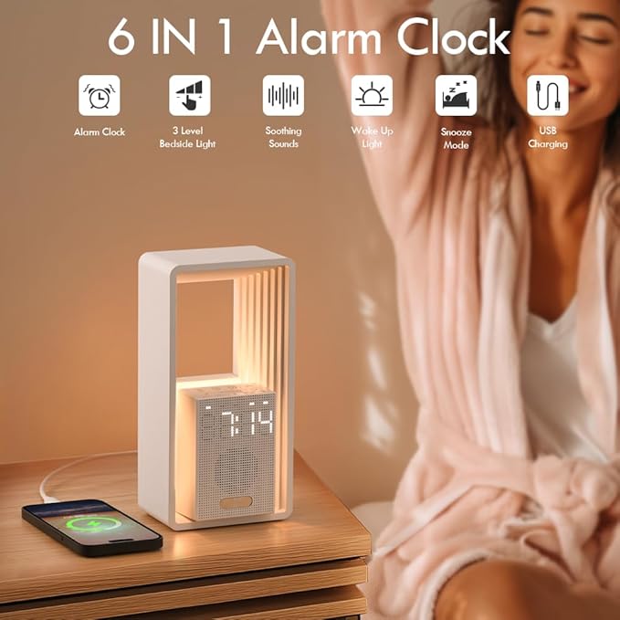 WILIT Digital Alarm Clock Sunrise, 9 Sleep Aid Sounds Wake up Light - Image 3